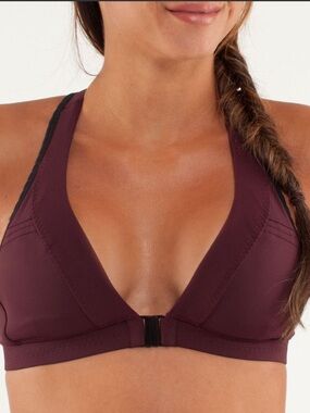 Lululemon Breath Of Fire Burgundy Sports Bra Size 4
